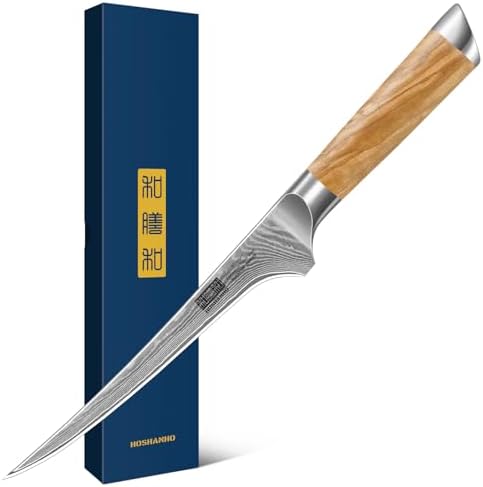 Couteau d'Office et à Légumes HOSHANHO, Tranchant Japonais Super, Manche Ergonomique en Bois, Couteau Éplucheur, Acier 6