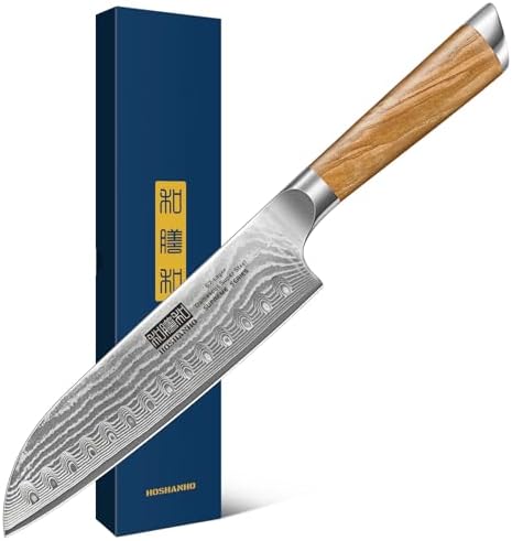 Couteau d'Office et à Légumes HOSHANHO, Tranchant Japonais Super, Manche Ergonomique en Bois, Couteau Éplucheur, Acier 6