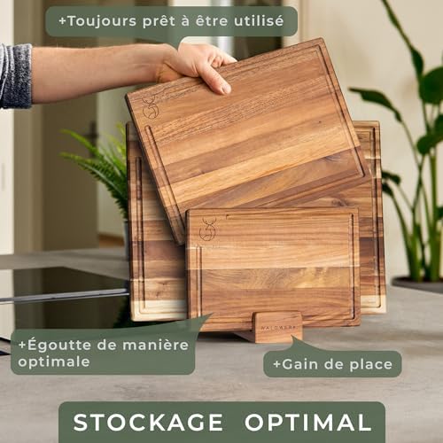  WALDWERK Plans à Découper en Acacia Massif pour Cuisine - Épaisseur de 2cm - Conçus pour les Cuisine Professionnelles e